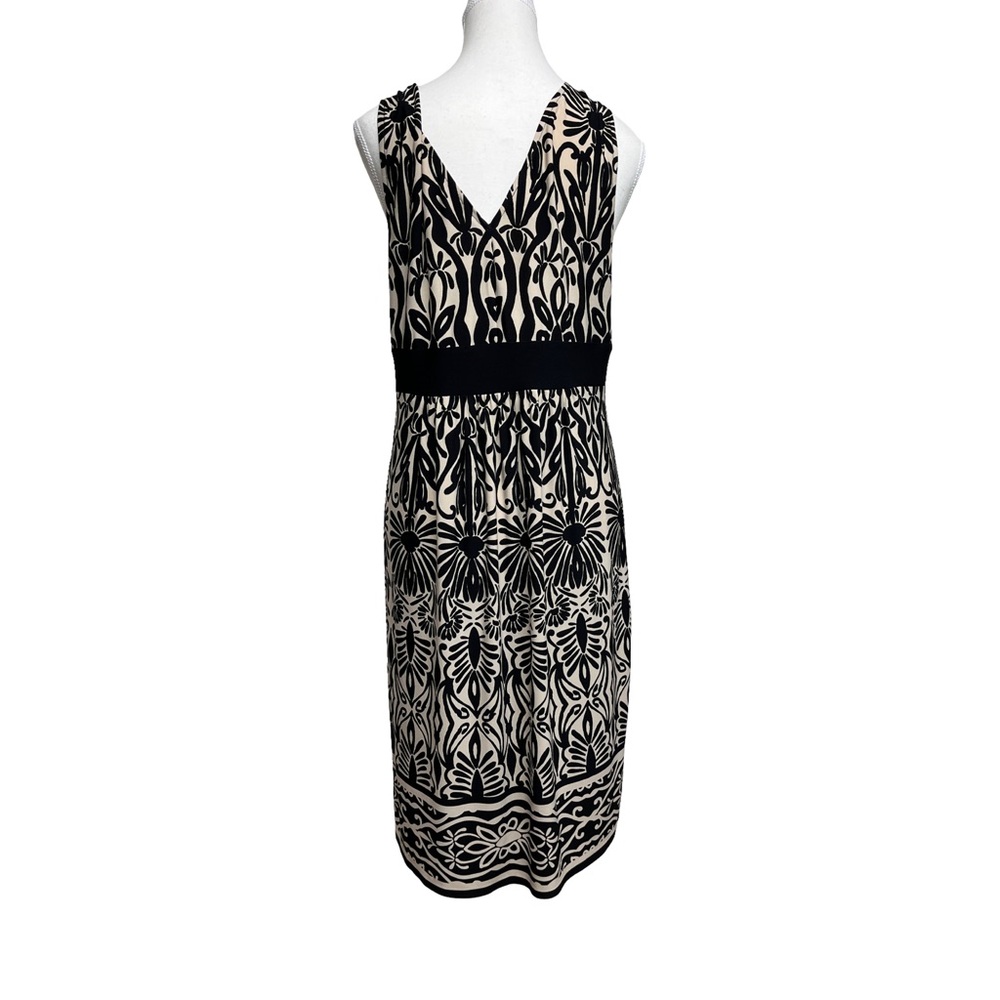 London Style Midi Dress,EUC, P2P 18”, Creme with Black print, pullover, size 6